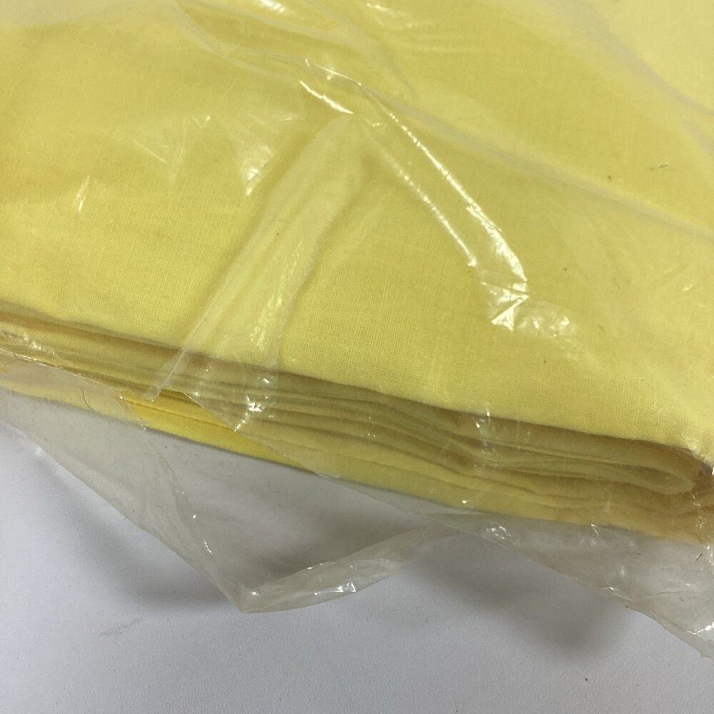 Vtg Dantrel Yellow Double Sheet Set Flat Fitted 2 Cases New Old Stock Dan River - Picture 4 of 8